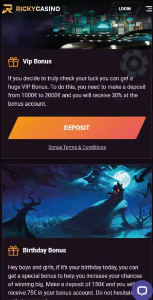 Ricky Casino Mobile Games Review
