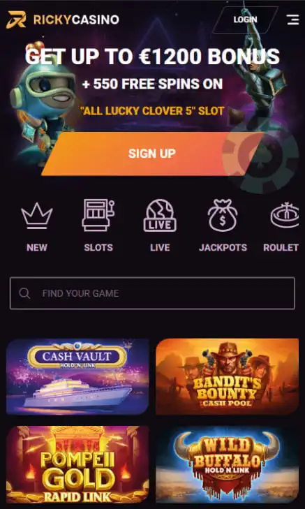 Ricky Casino Mobile Games Review