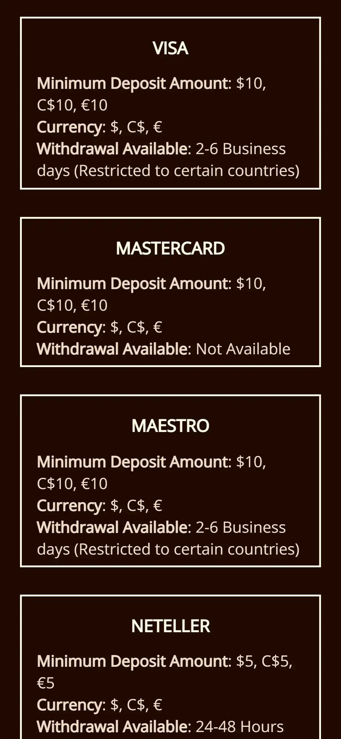 River Belle Casino Mobile Payment Methods Review