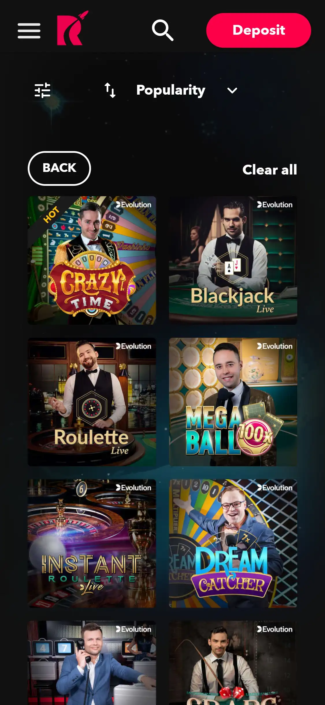 Rocket Casino Mobile Live Dealer Games Review
