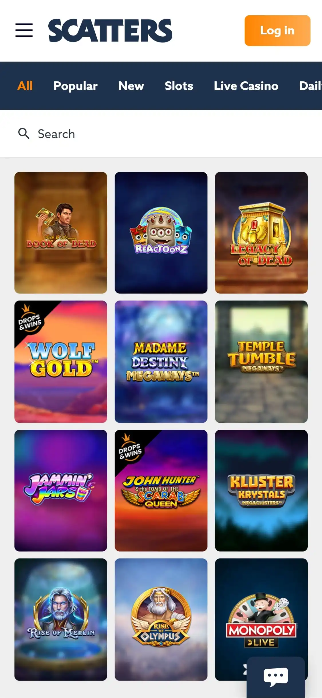 Scatters Casino Mobile Games Review