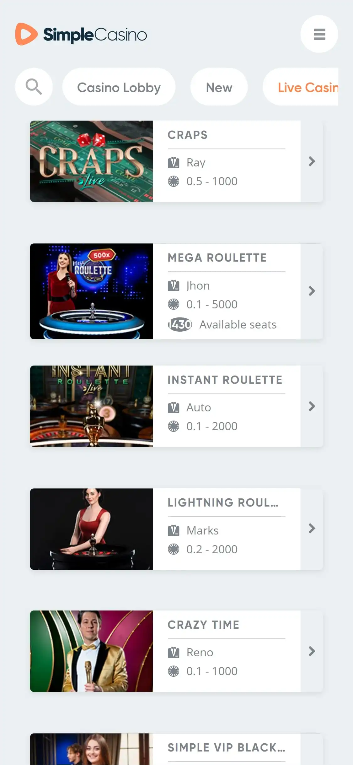 Simple Casino JP Mobile Live Dealer Games Review