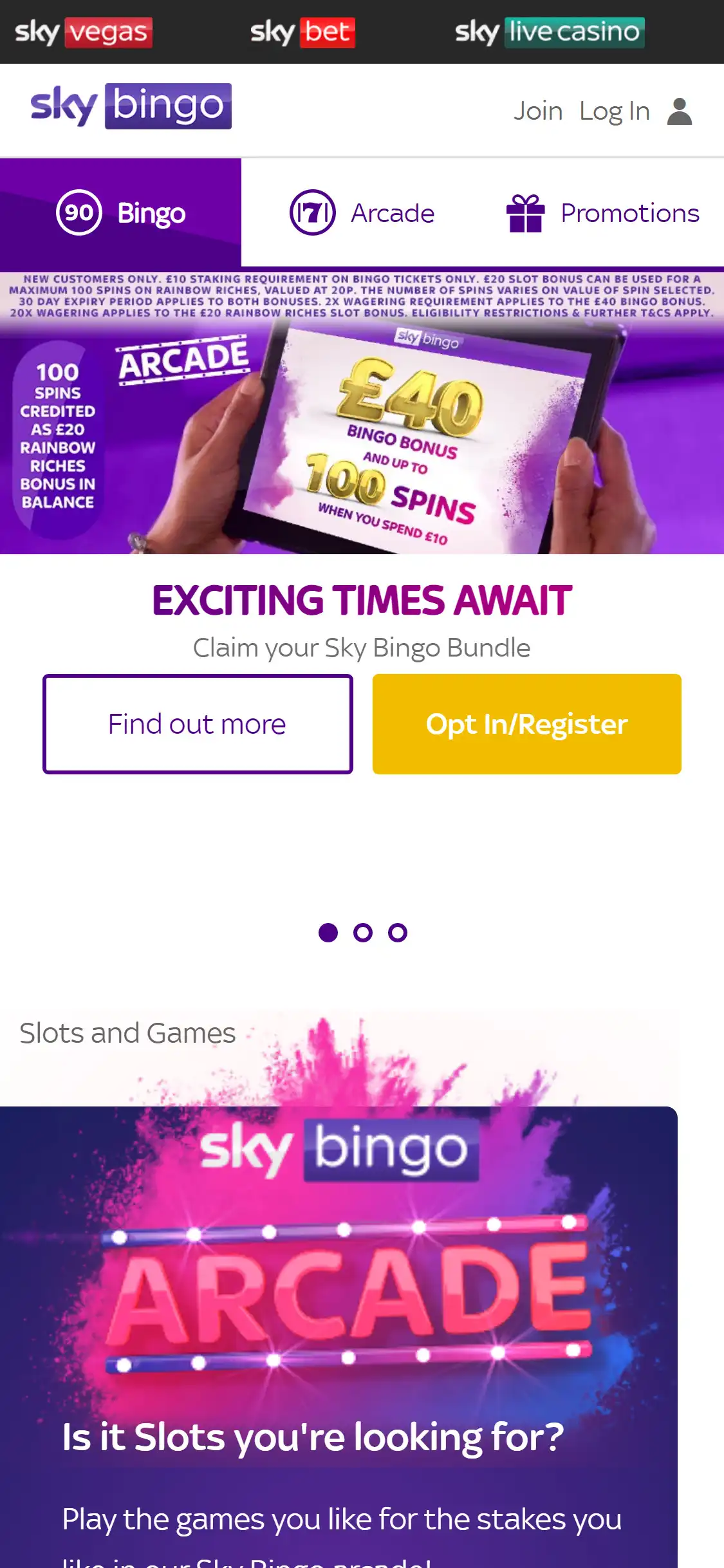 Sky Bingo Casino Mobile Review