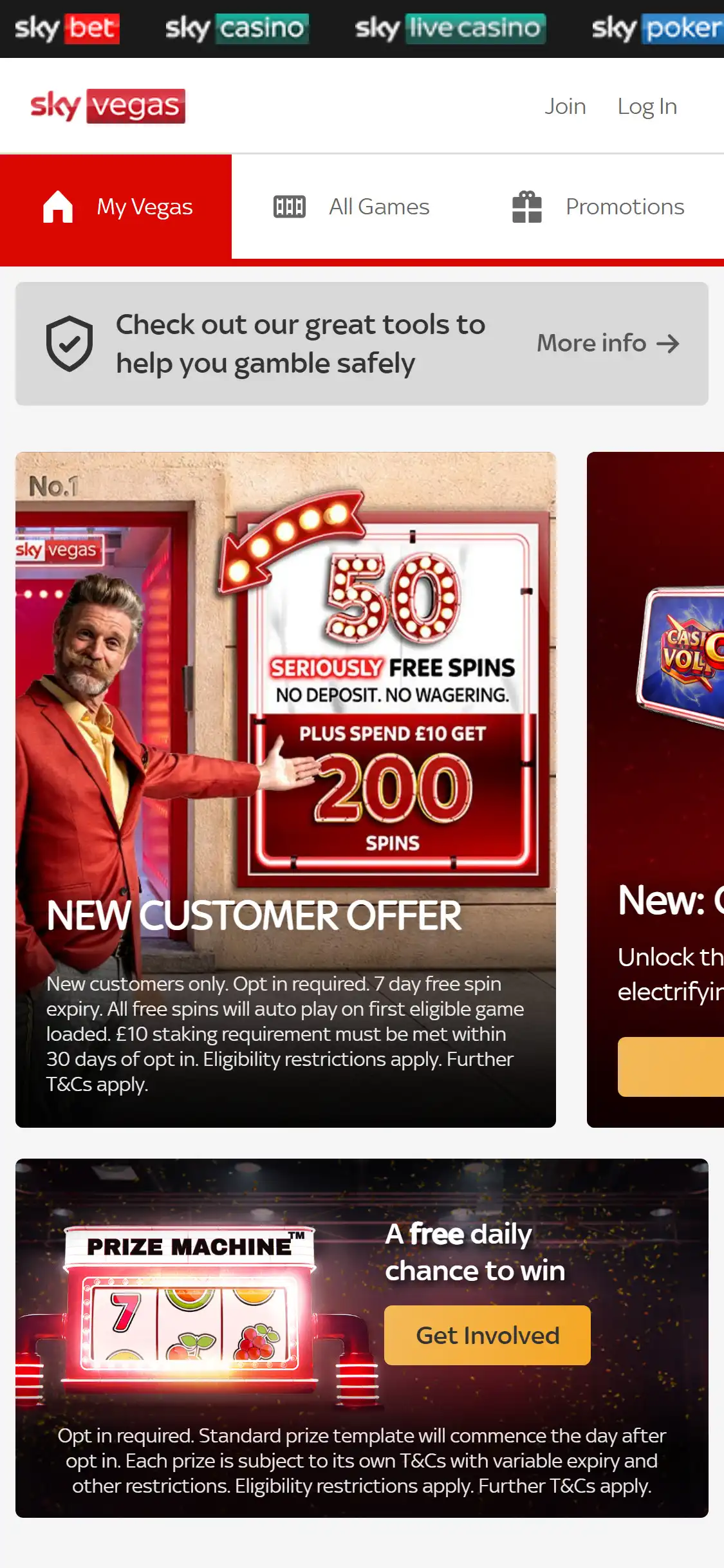 Sky Vegas Casino Mobile Review