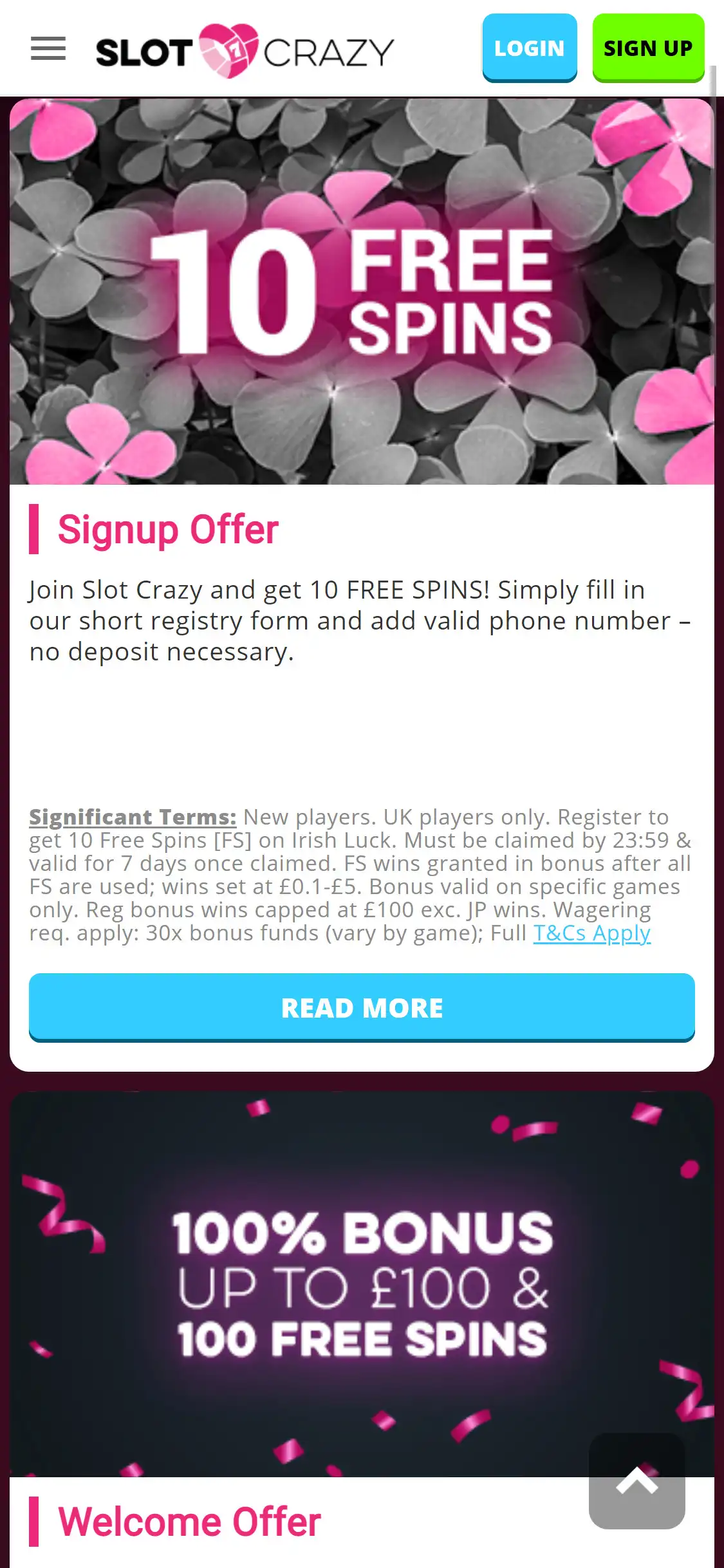 Slot Crazy Casino Mobile No Deposit Bonus Review