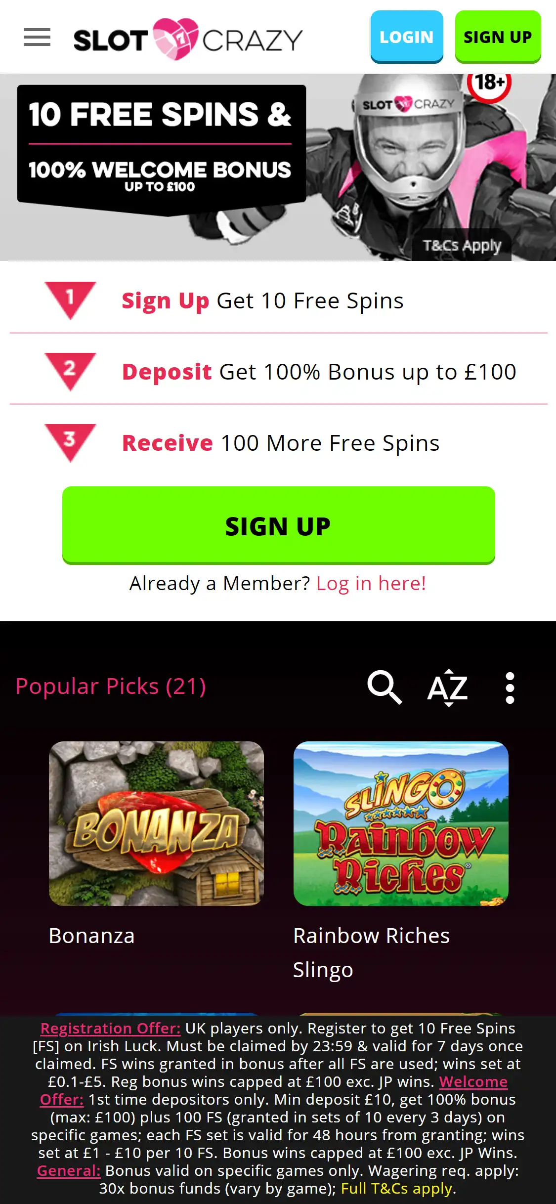Slot Crazy Casino Mobile Review