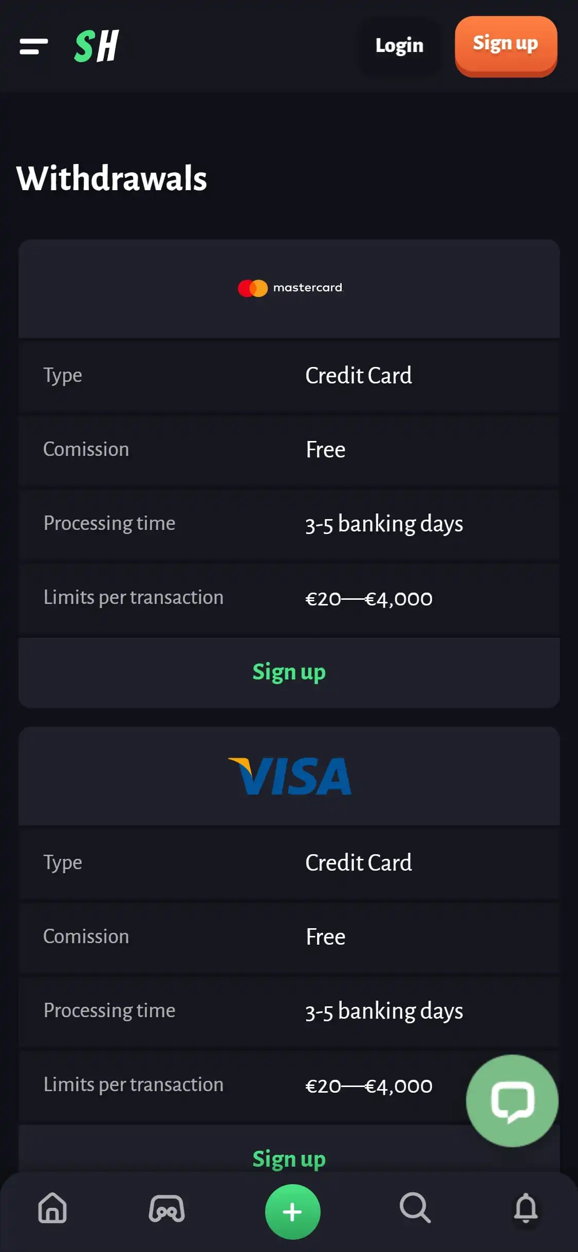 SlotHunter Casino Mobile Payment Methods Review