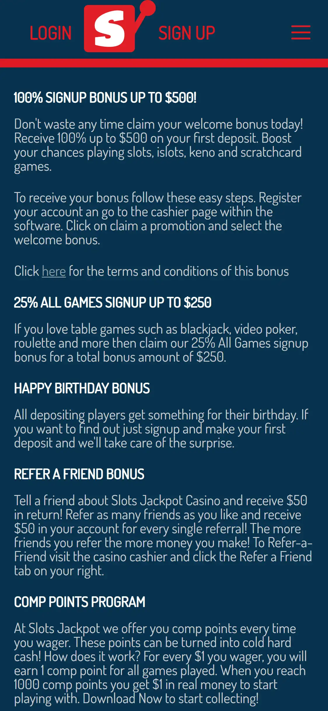 Slots Jackpot Casino Mobile No Deposit Bonus Review