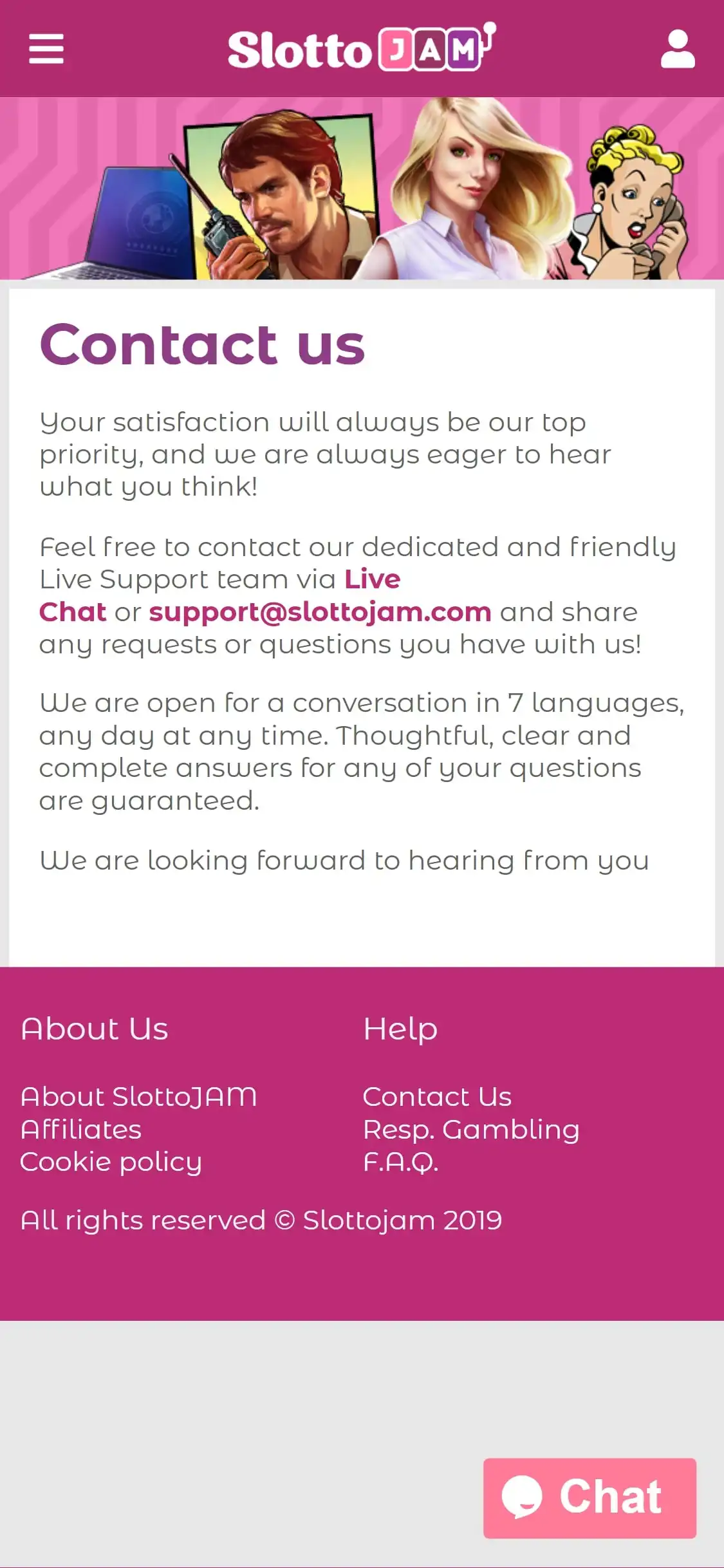 SlottoJAM Casino Mobile Support Review