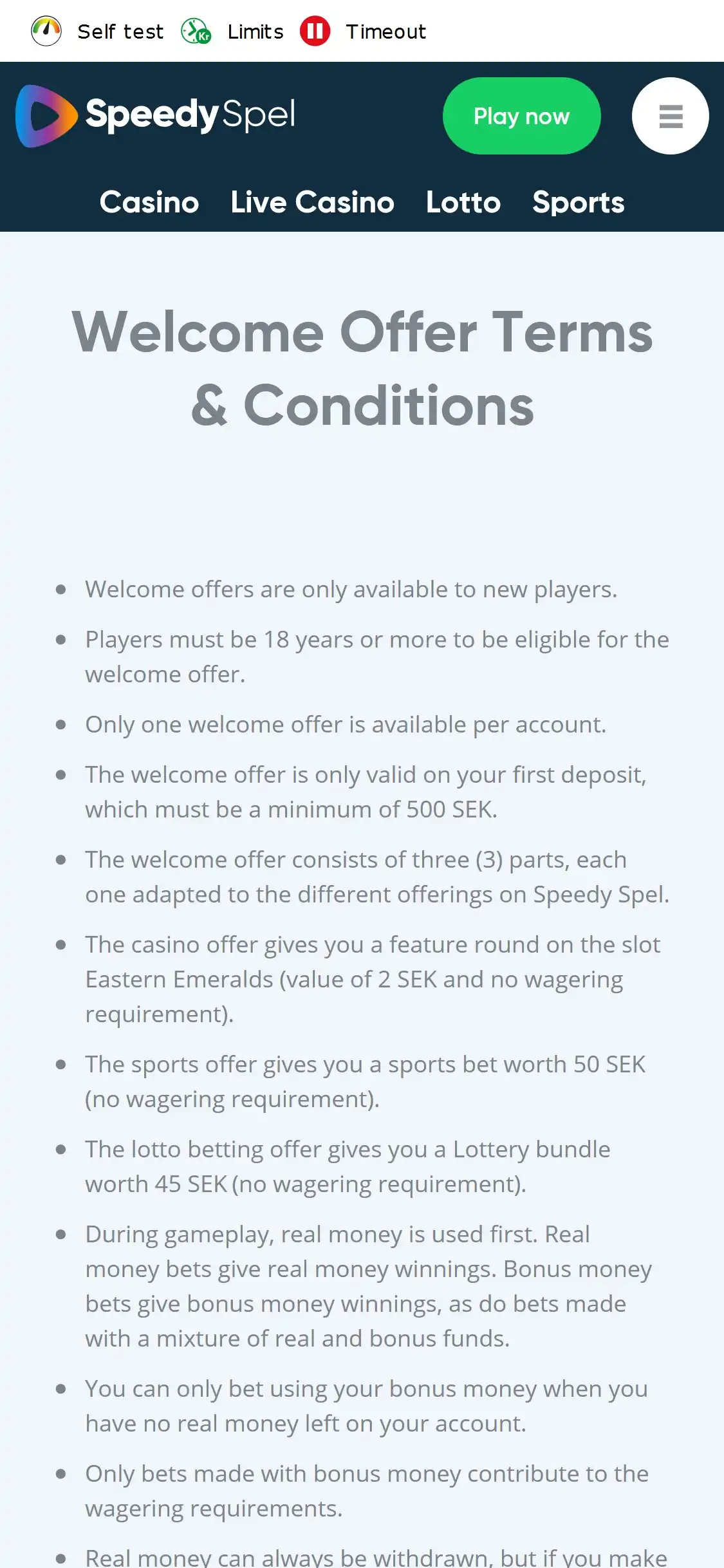 Speedy Casino Mobile No Deposit Bonus Review