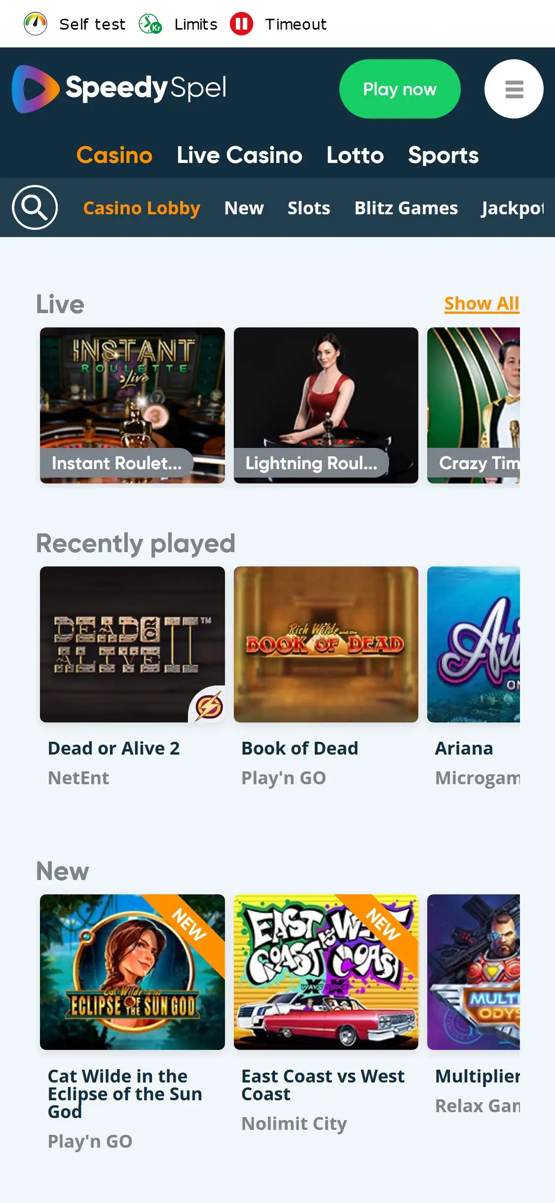 Speedy Casino Mobile Games Review