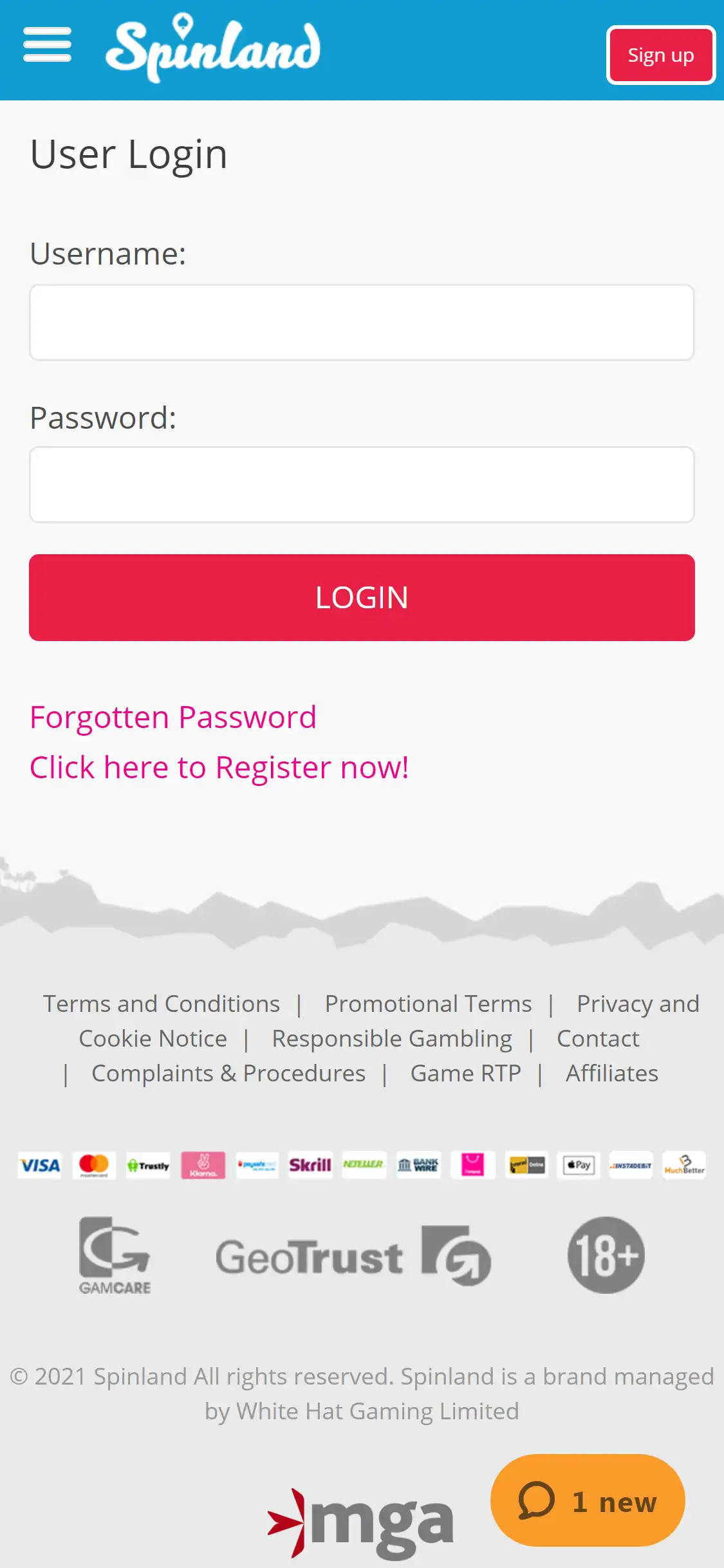 Spinland Casino Mobile Login Review