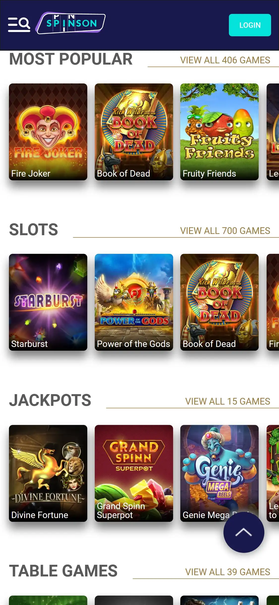 Spinson Casino Mobile Games Review