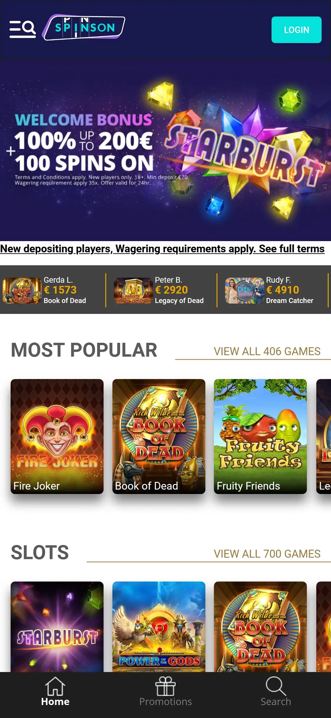 Spinson Casino Mobile Review