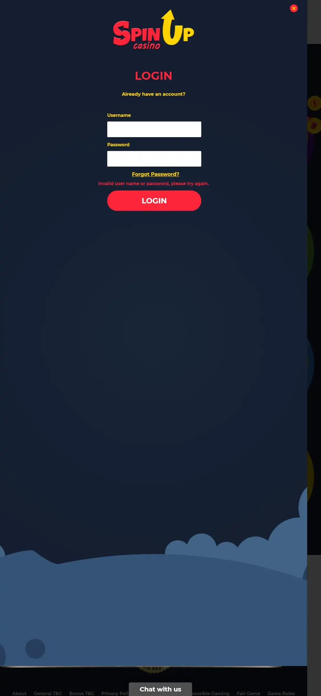 Spin-up Casino Mobile Login Review