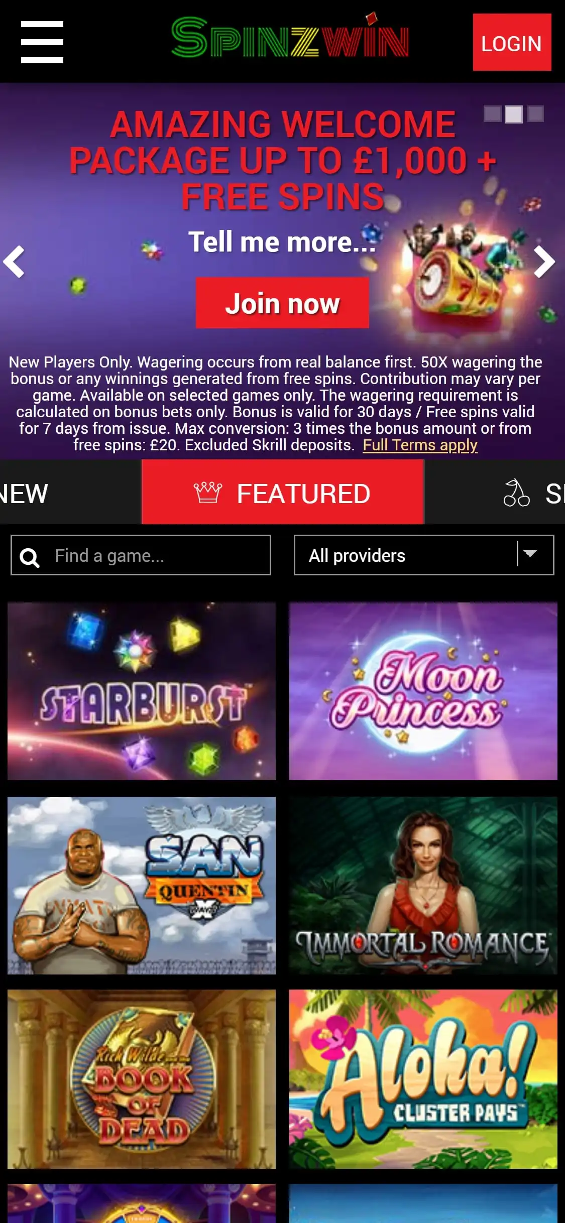 Spinzwin Casino Mobile Review