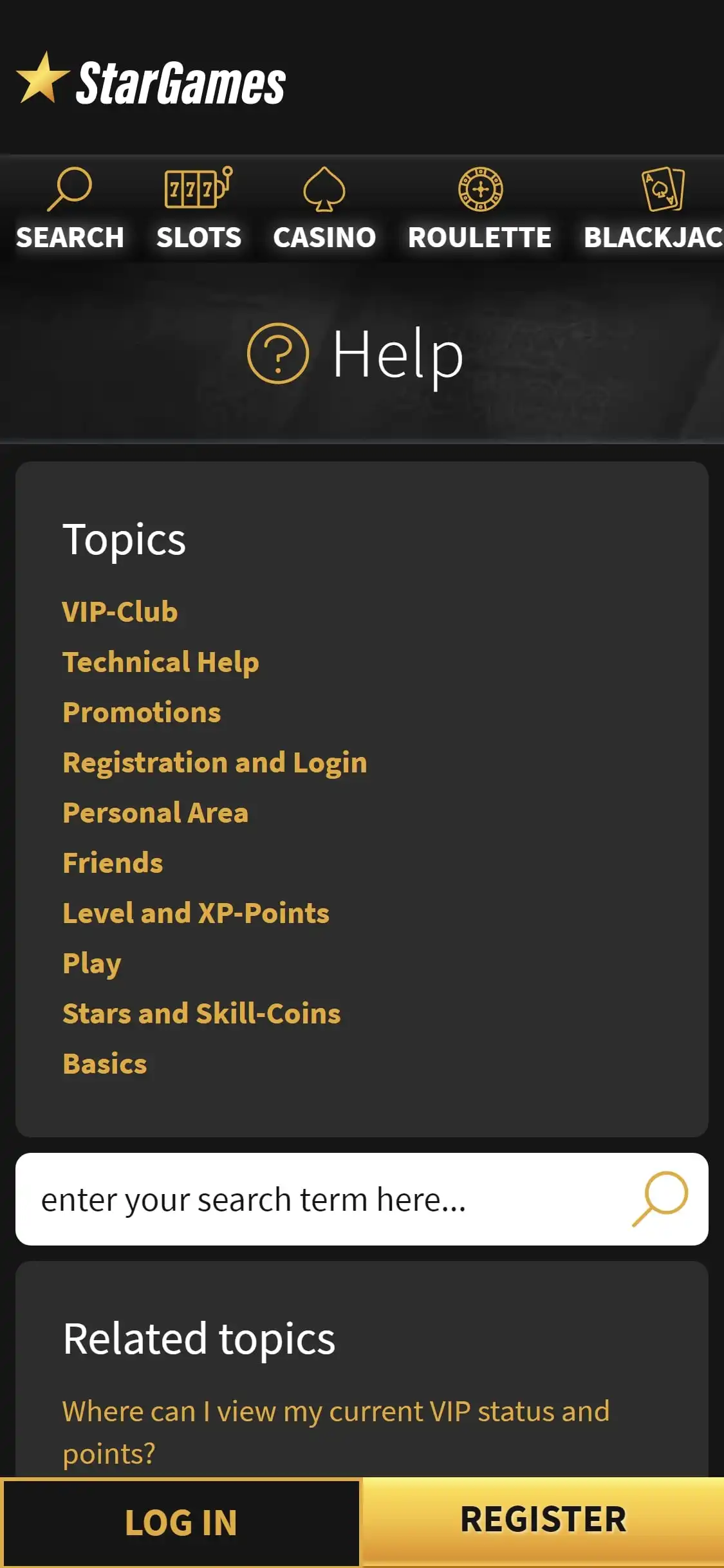 Star Games Casino Mobile Support Review