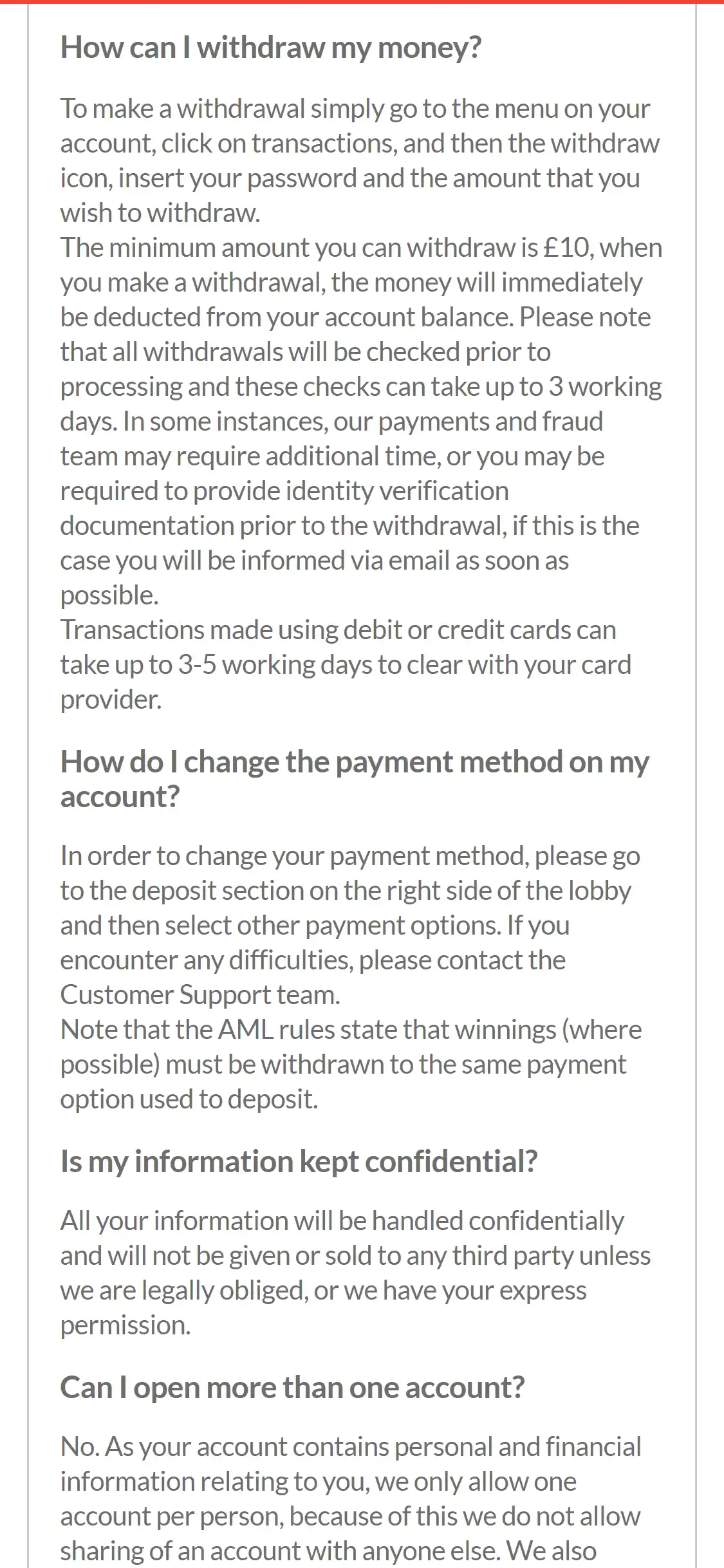 Sun Bets Casino Mobile Payment Methods Review