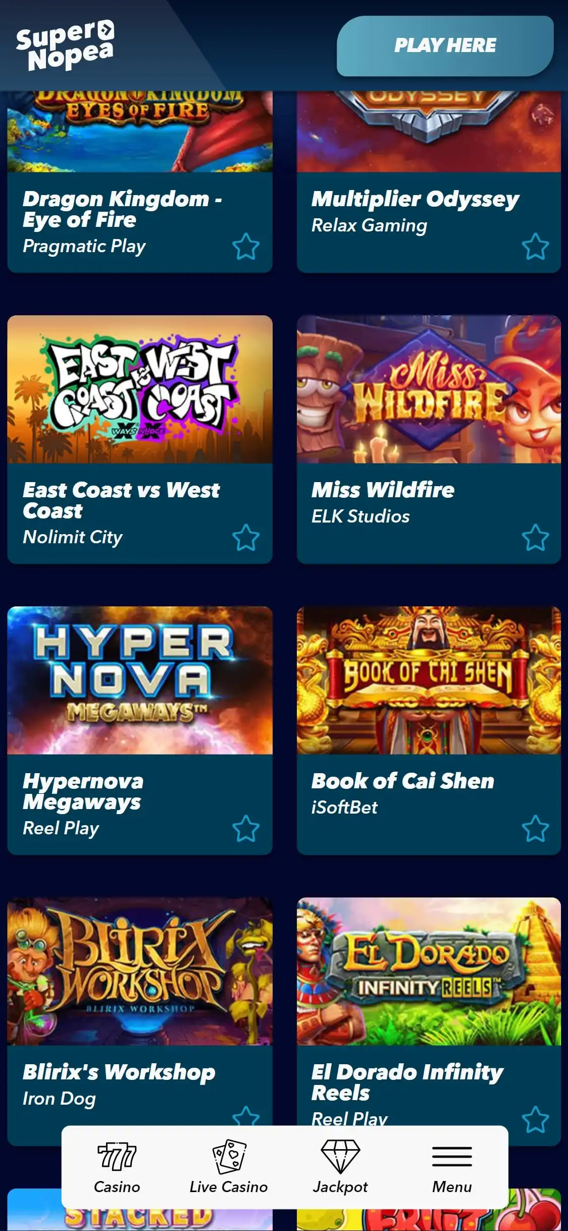 SuperNopea Casino Mobile Games Review
