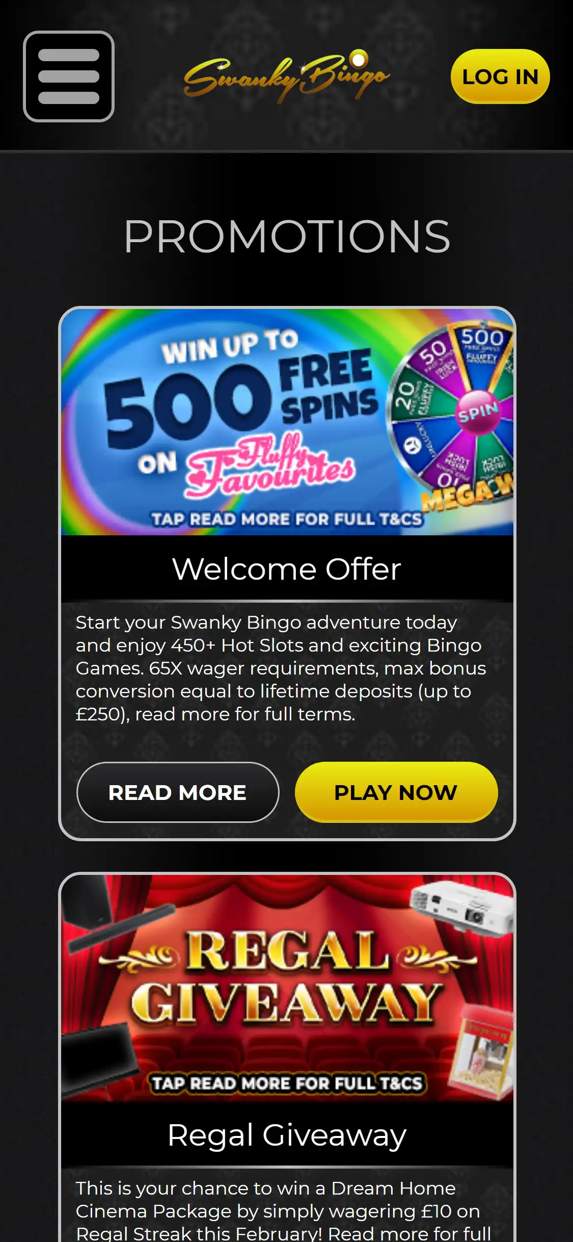 Swanky Bingo Casino Mobile No Deposit Bonus Review