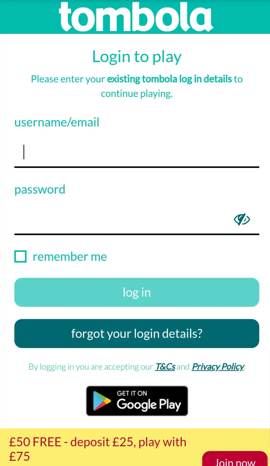 Tombola Casino Mobile Login Review