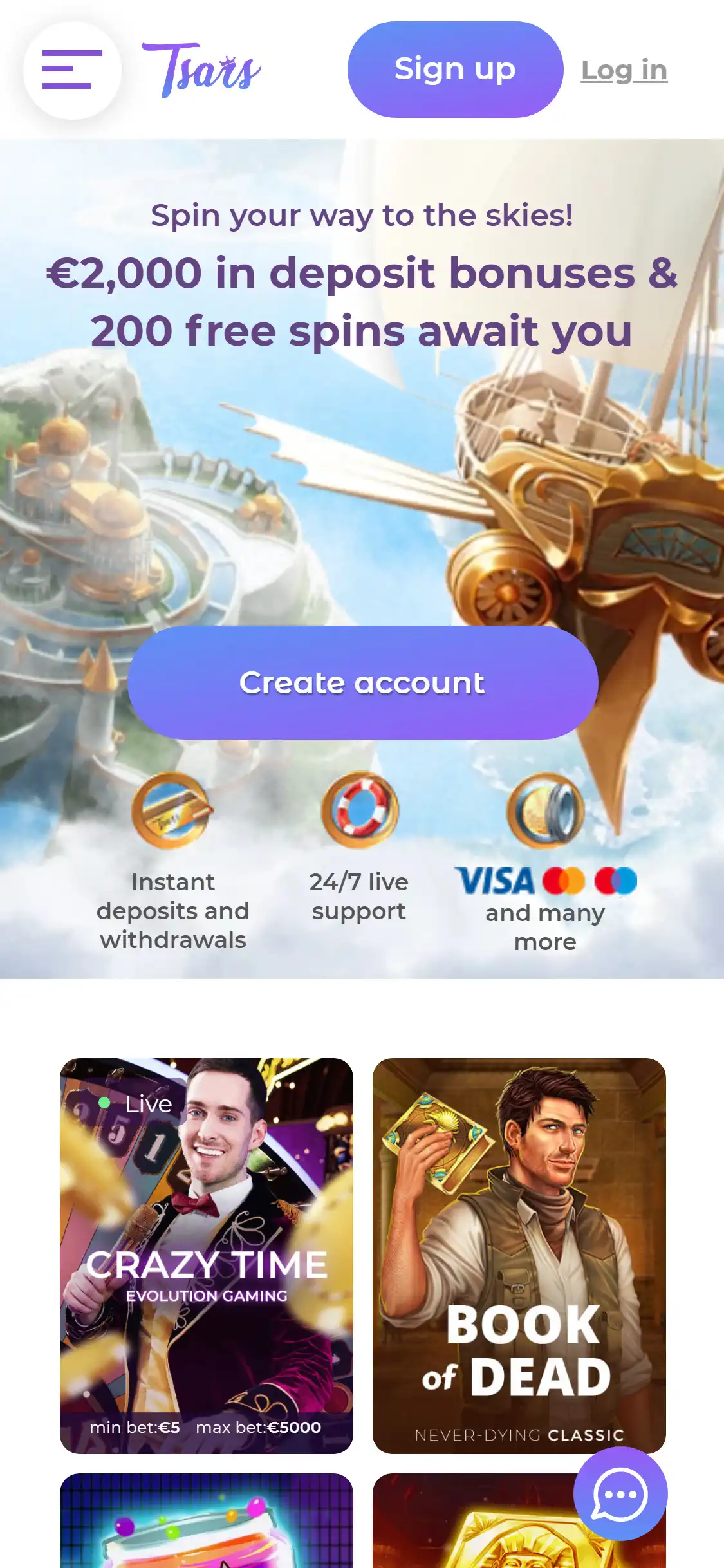 Tsars Casino Mobile Review