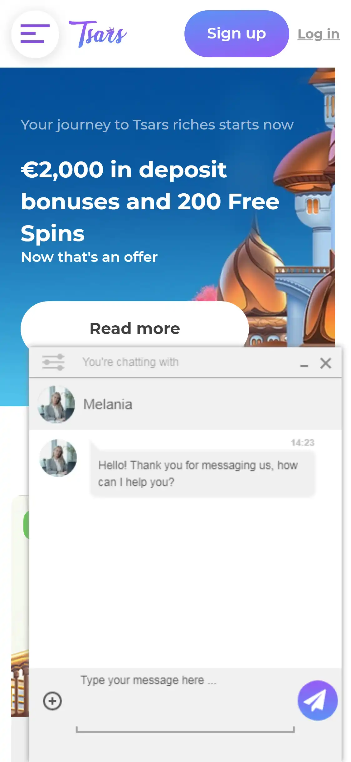 Tsars Casino Mobile Support Review
