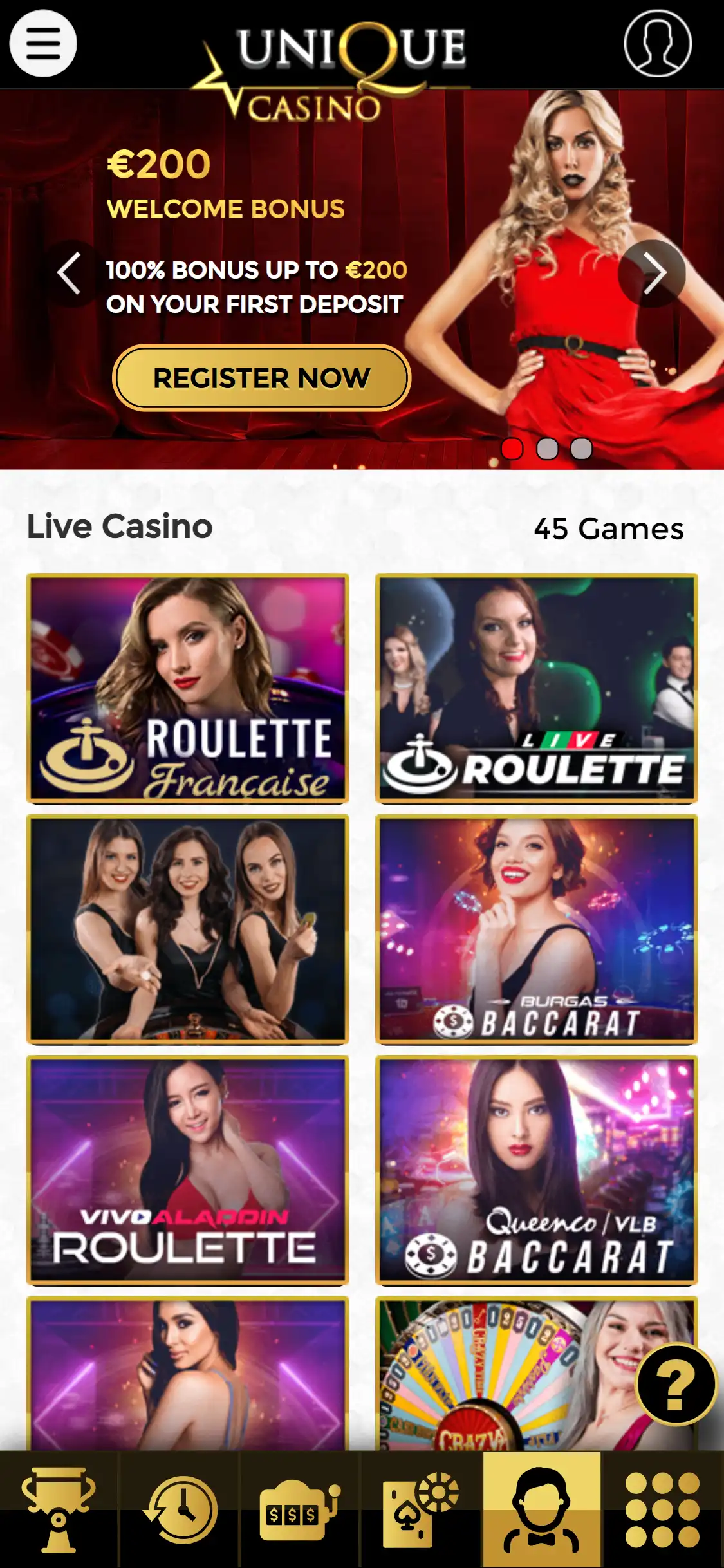 Unique Casino Mobile Live Dealer Games Review