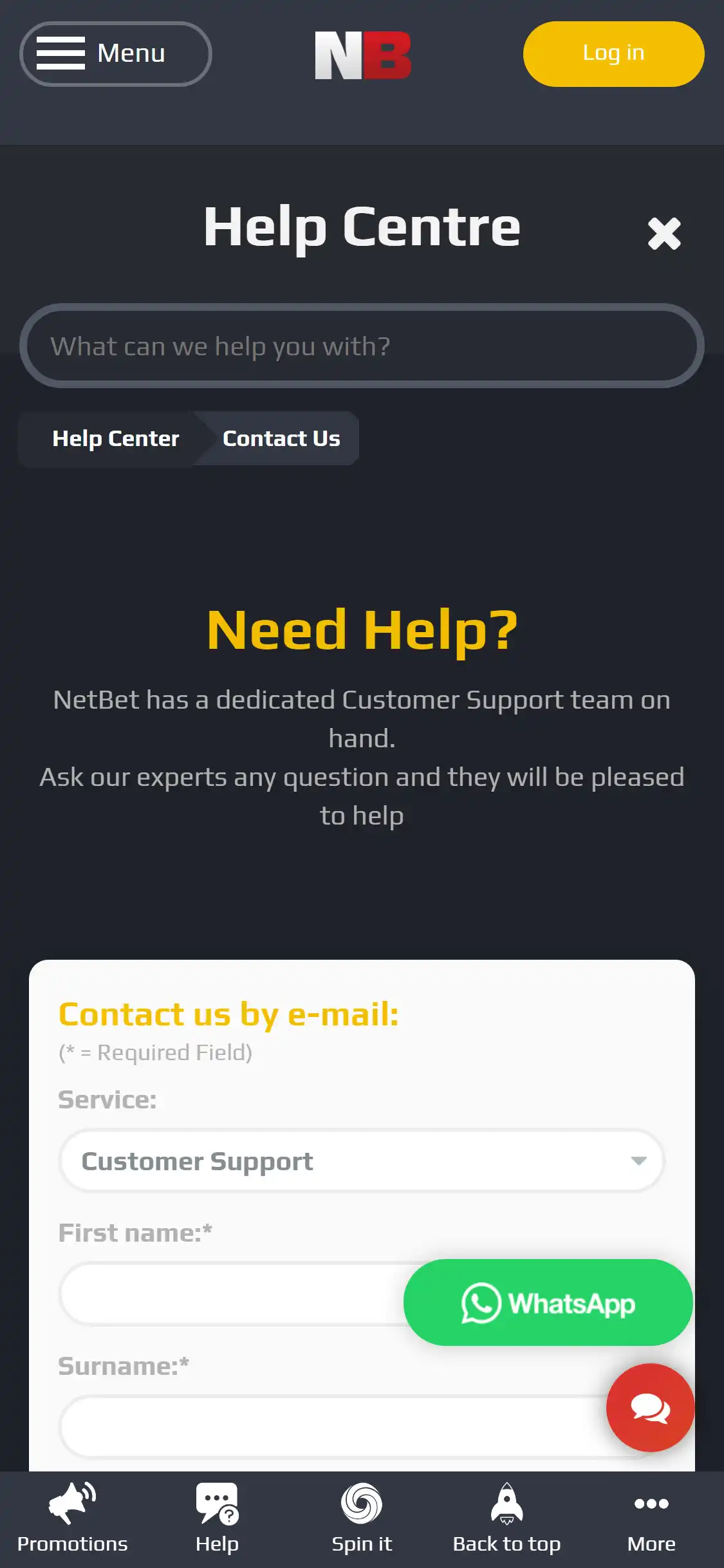 NetBet Vegas Casino UK Mobile Support Review