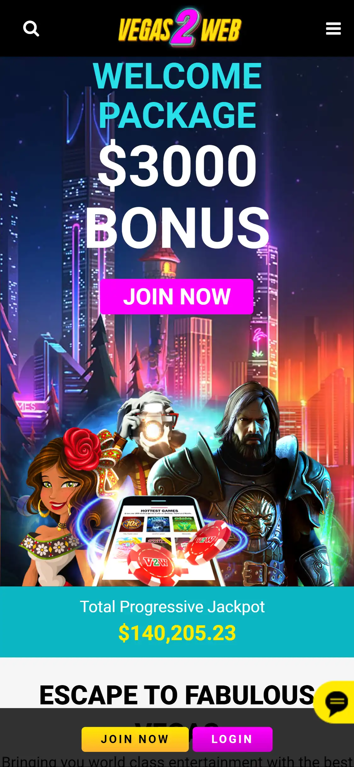 Vegas2Web Casino Mobile Review