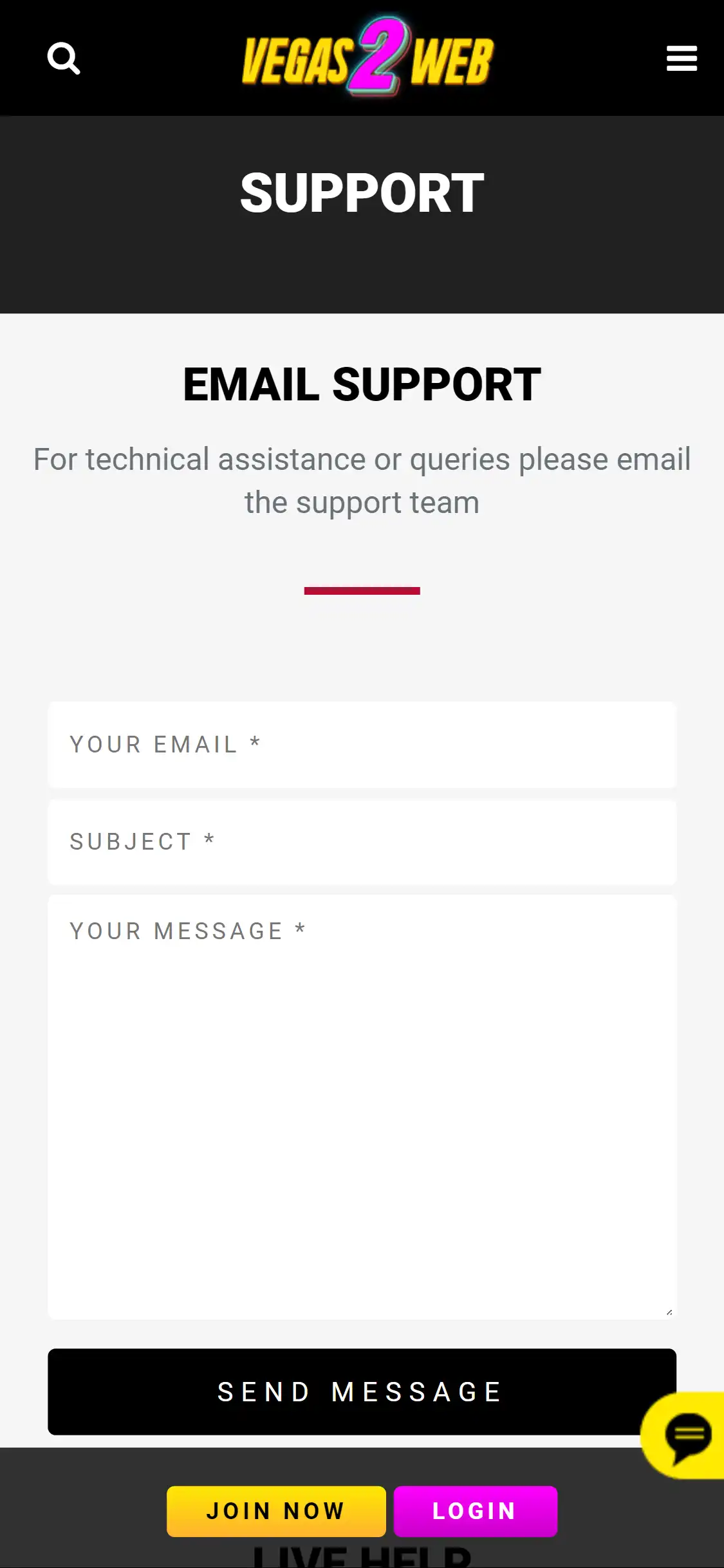Vegas2Web Casino Mobile Support Review