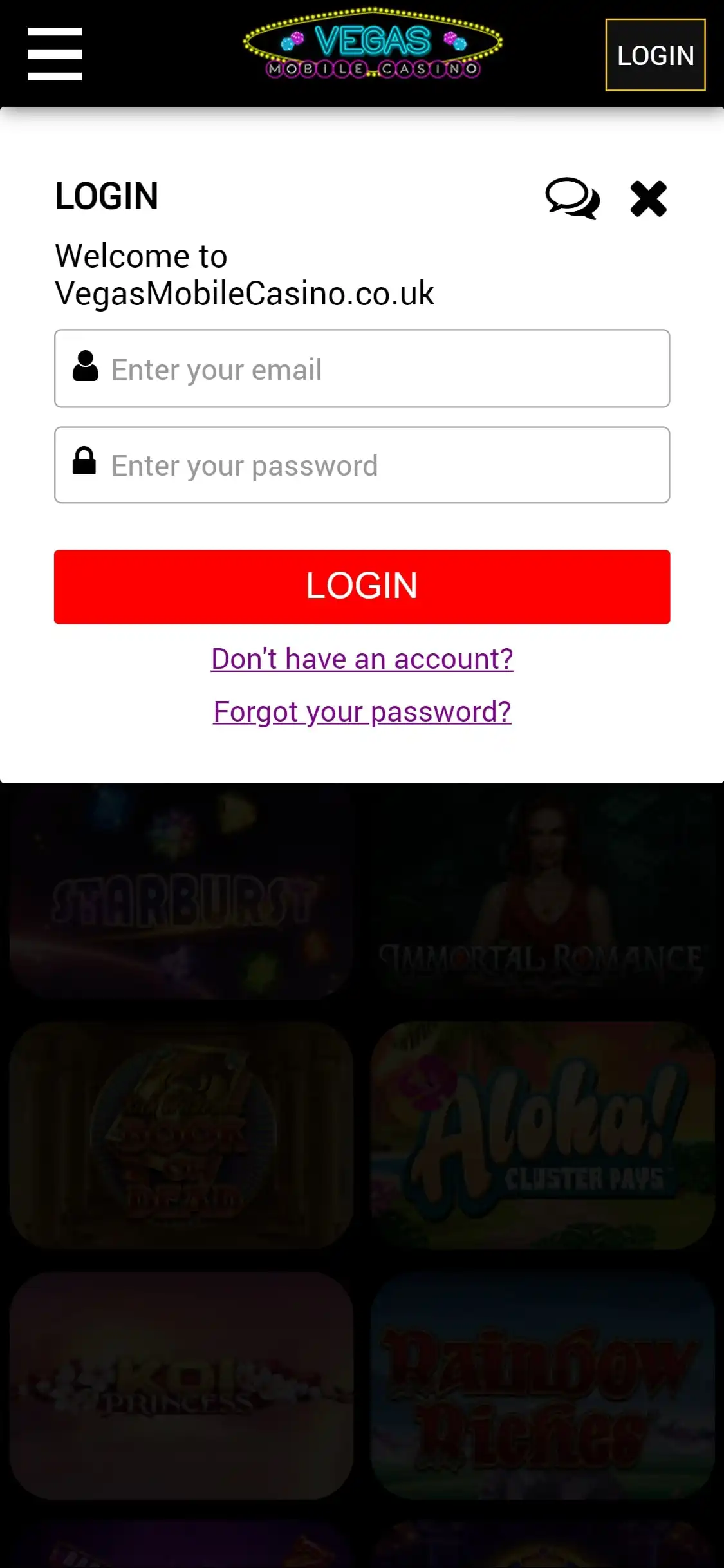 Vegas Mobile Casino Mobile Login Review