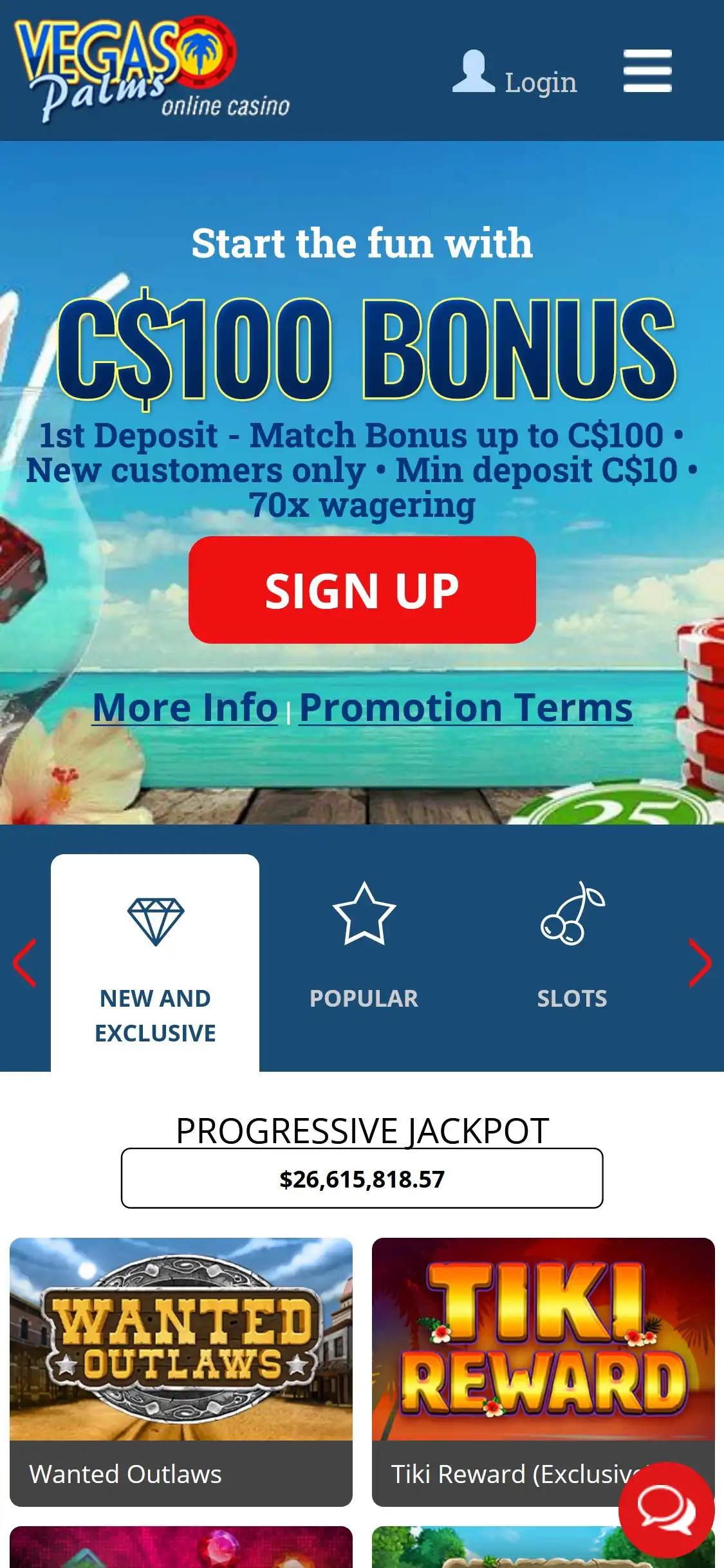 Vegas Palms Casino Mobile Review