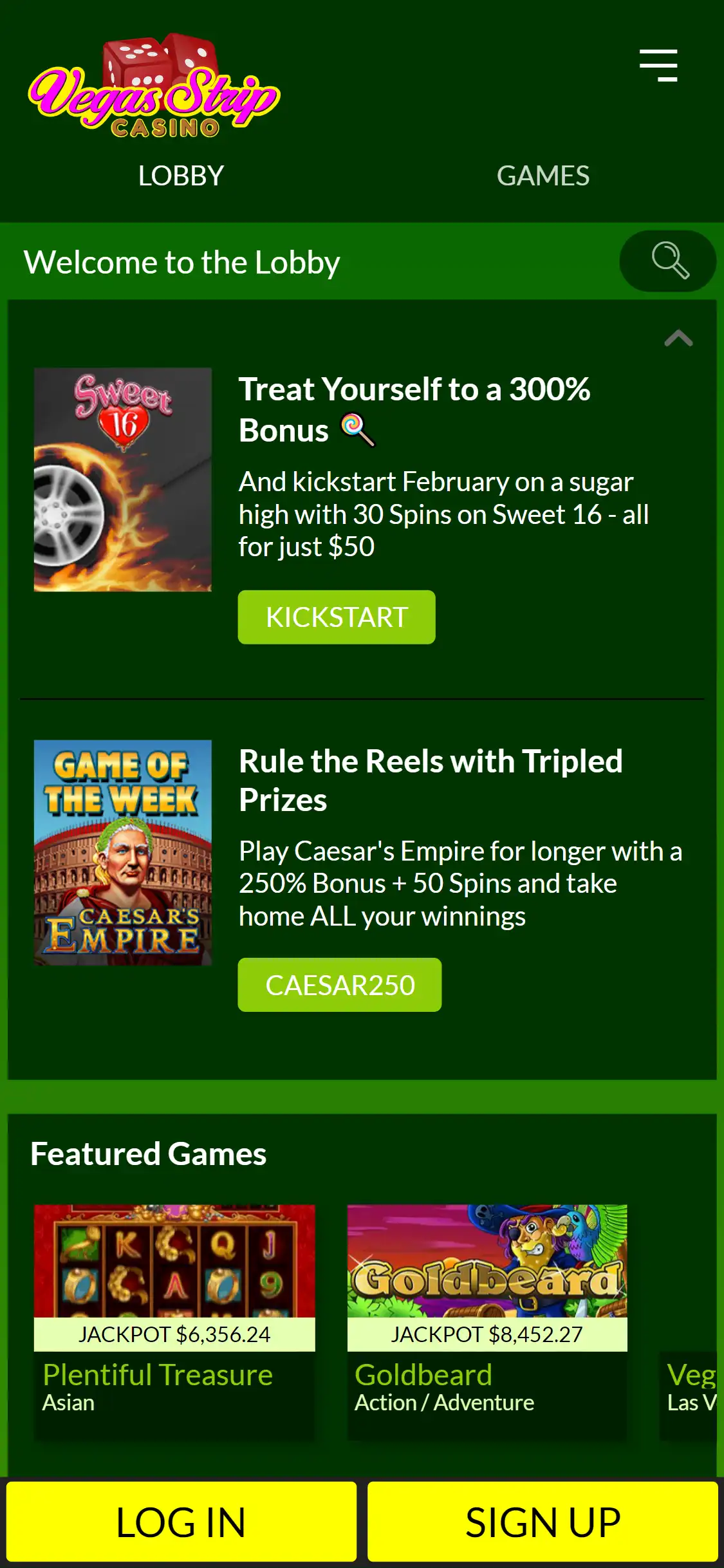 Vegas Strip Casino Mobile Review