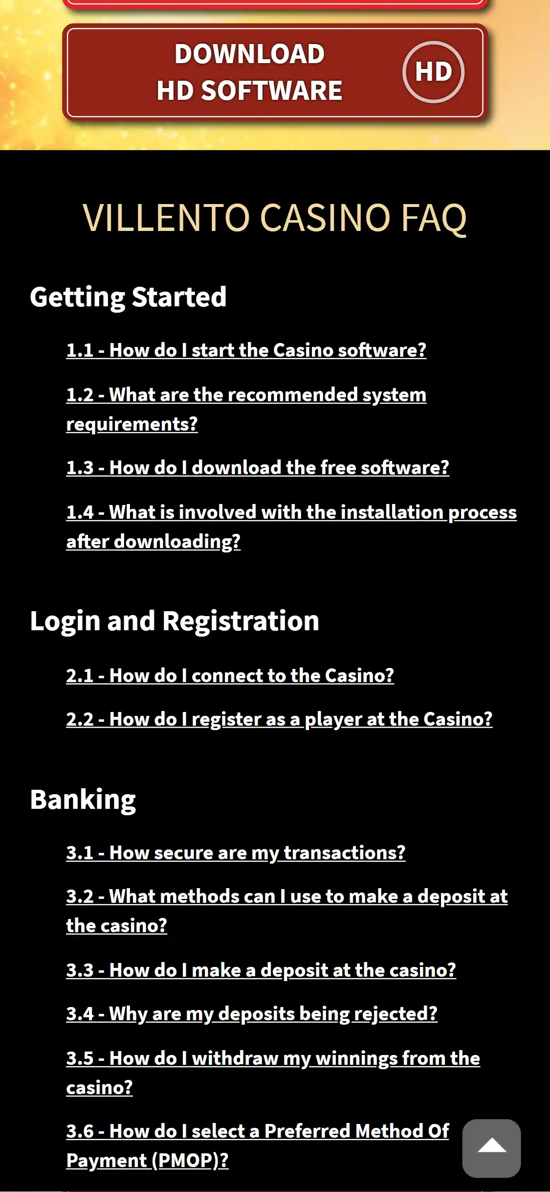 Villento Casino Mobile Support Review