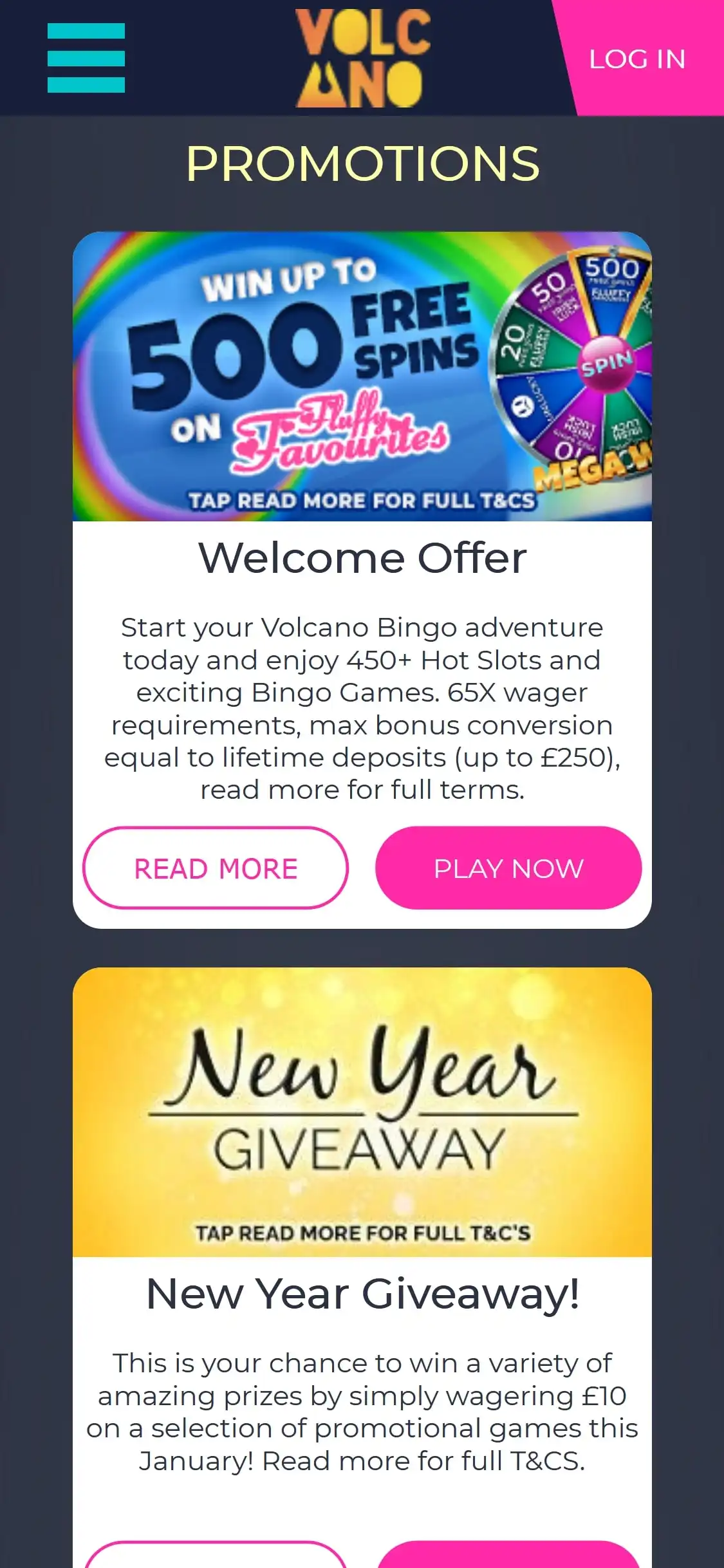 Volcano Bingo Casino Mobile No Deposit Bonus Review