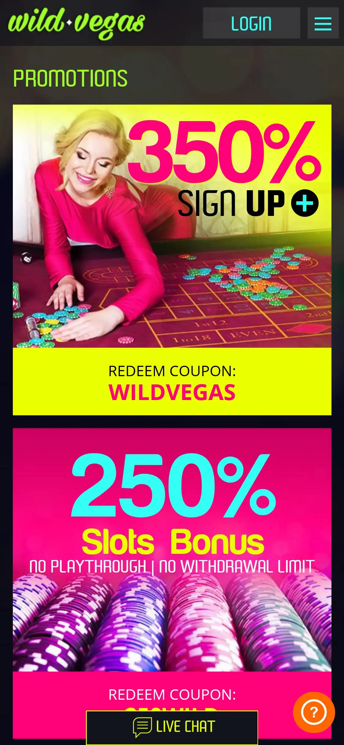 Wild Vegas Casino Mobile No Deposit Bonus Review
