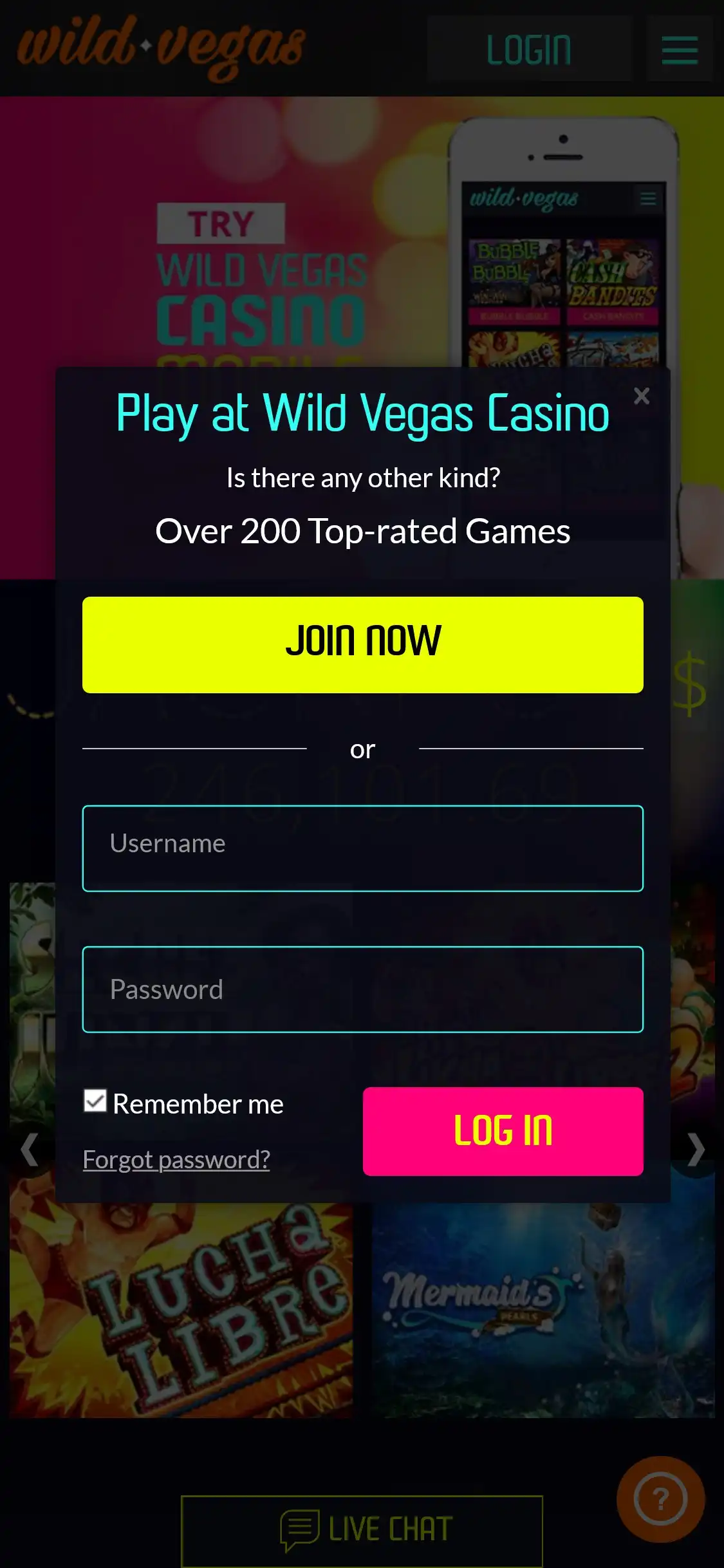Wild Vegas Casino Mobile Login Review