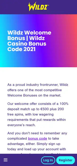 Wildz Casino Mobile No Deposit Bonus Review
