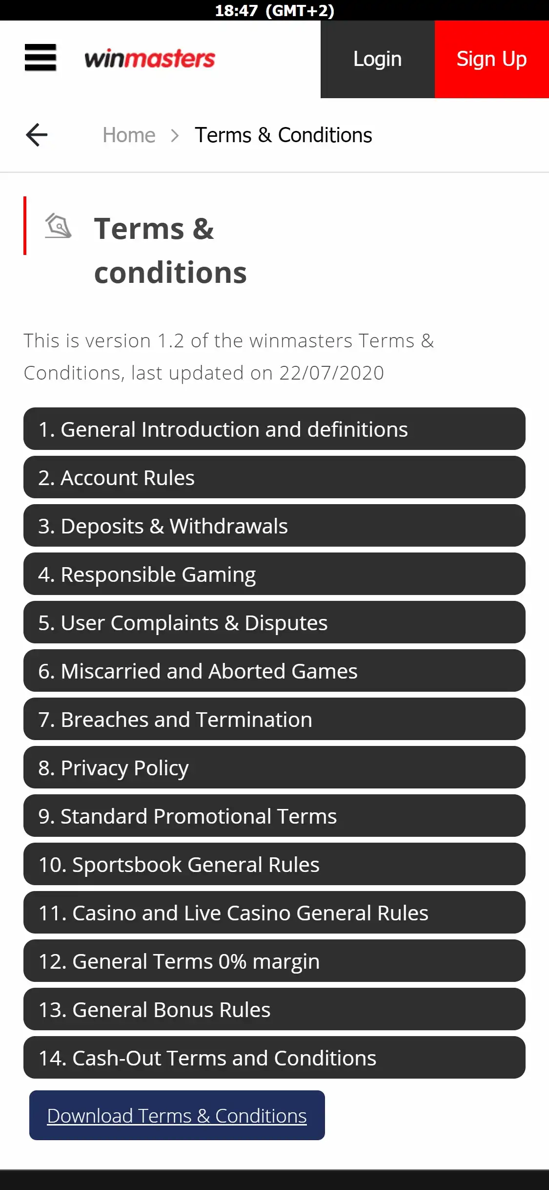 Win Masters Casino Mobile Support Review