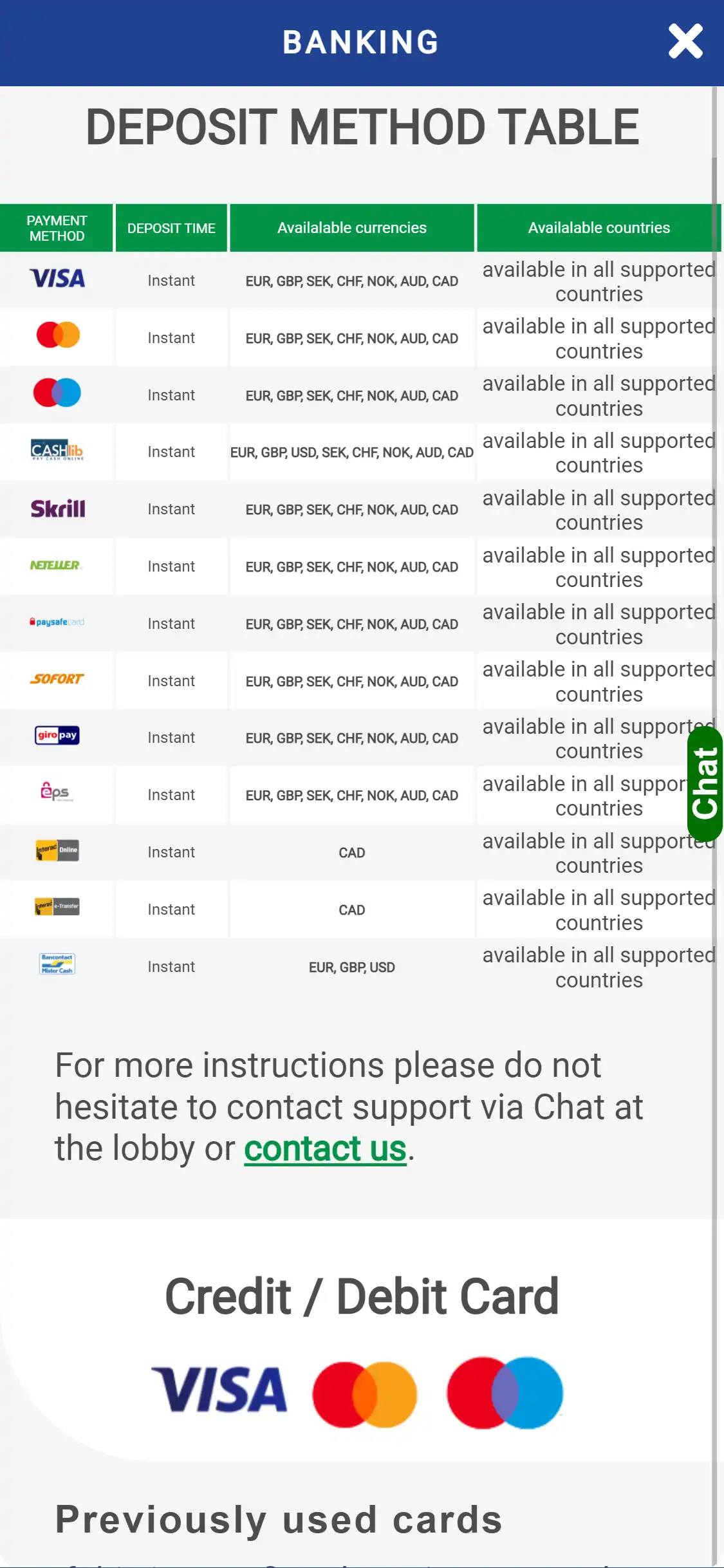 Winspark Mobile Payment Methods Review