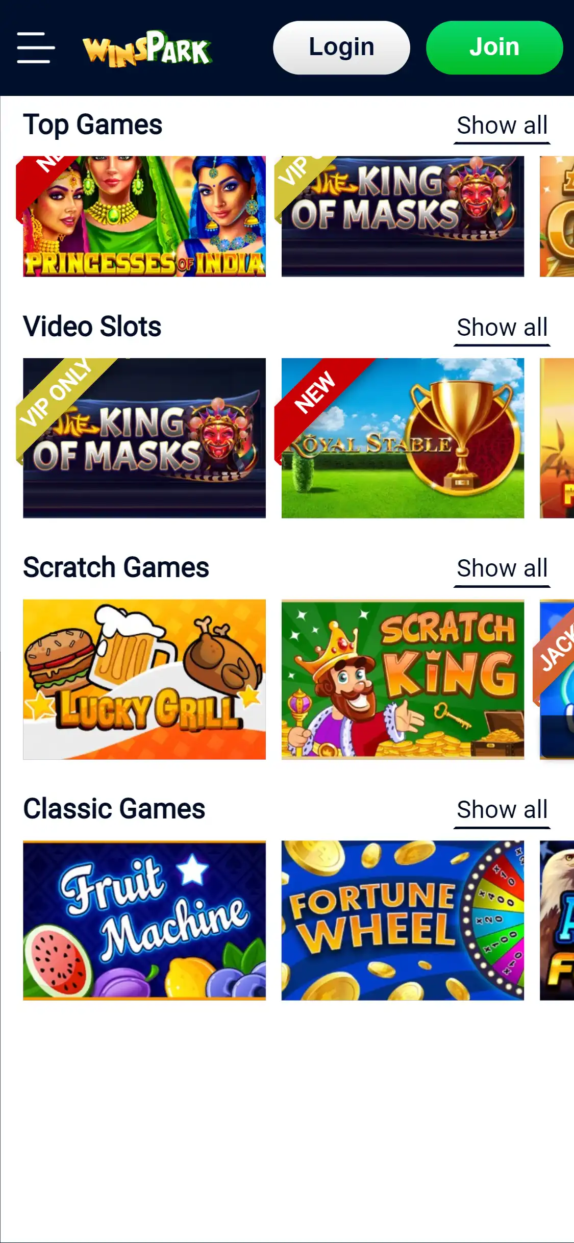 Winspark Mobile Games Review