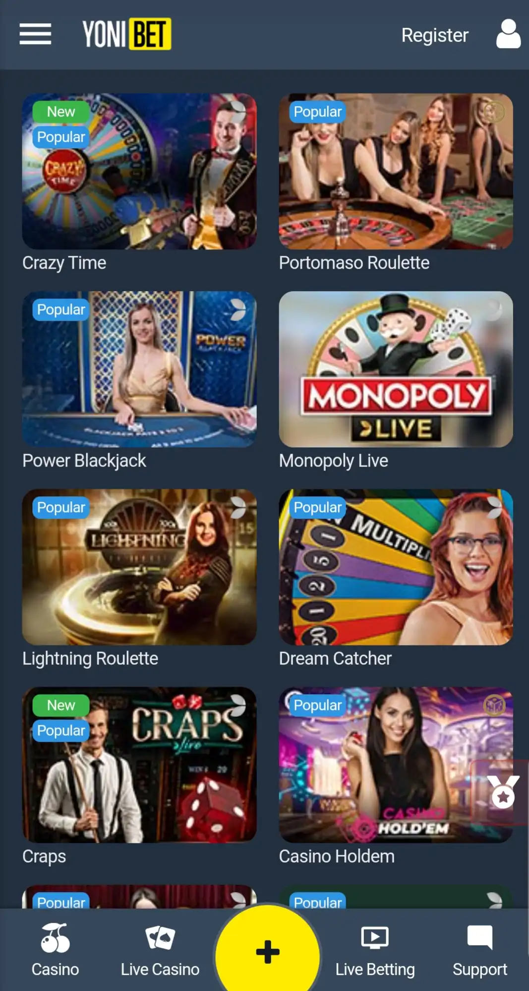 Yonibet Casino Mobile Live Dealer Games Review